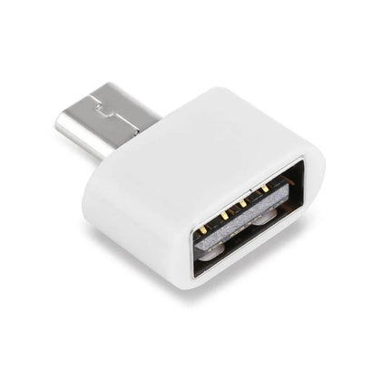 Adapter for Connecting Smartphones to Digital Cameras on the Go — white plug-and-play micro USB adapter for quick file transfer and remote control