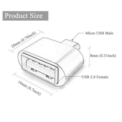 Adapter for Connecting Smartphones to Digital Cameras on the Go - compact Micro USB male to USB 2.0 female plug-and-play adapter (20x18x8mm)