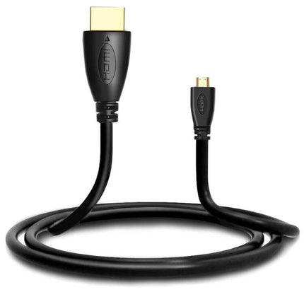 1.5m Micro HDMI to HDMI Cable for Connecting Devices to TVs - black Micro HDMI male to HDMI male cable for camcorders, cameras, smartphones