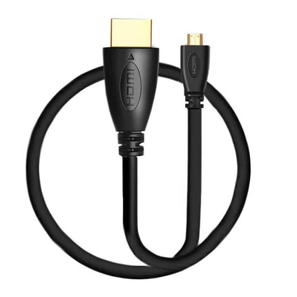 Gold Plated Micro HDMI to HDMI Cable for Devices, 1 Meter - black Micro HDMI male to HDMI male cable with gold-plated connectors