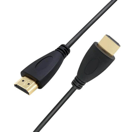 1.8 Meter Gold-Plated HDMI Cable for Device Connections - black cable with gold-plated HDMI connectors for TV, DVD player, gaming and streaming