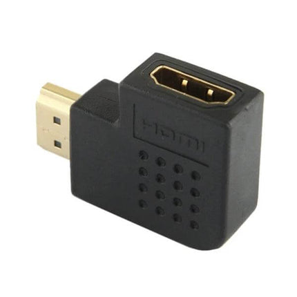 Gold Plated HDMI Adapter with 90-Degree Angle Connection black 90° elbow with gold-plated contacts for TVs projectors consoles