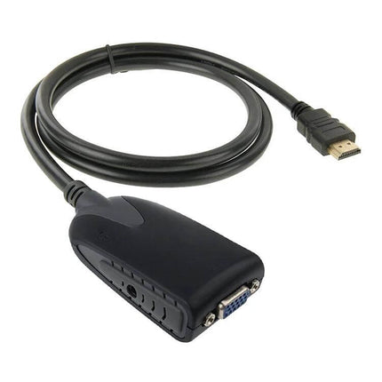 Adapter for Connecting HDMI Devices to VGA Displays with Audio, 50cm - black HDMI to VGA converter cable with 3.5mm audio port