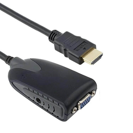 Adapter for Connecting HDMI Devices to VGA Displays with Audio, 50cm — black HDMI-to-VGA converter with audio jack