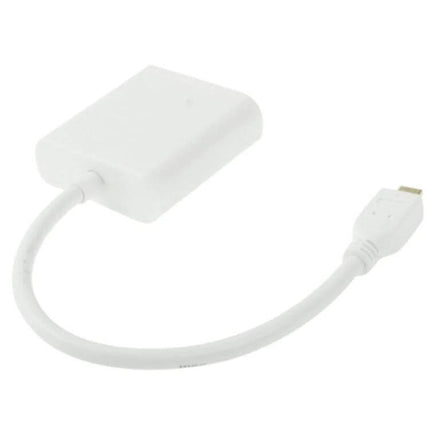 Micro HDMI to VGA Adapter Cable for Device Connections - white compact adapter cable for connecting Micro HDMI devices to VGA displays, supports 1080P