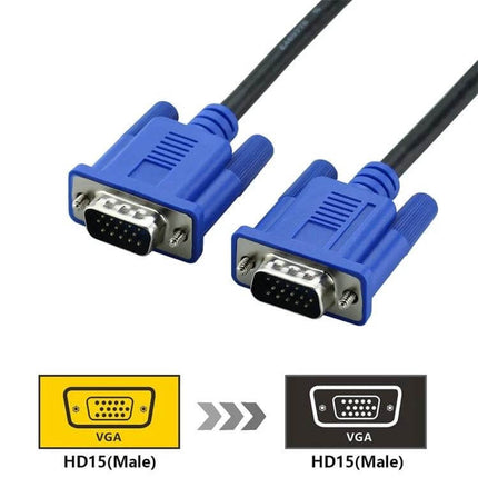 VGA Cable for Connecting Computers to Monitors, 1.8 Meters - blue HD15 male to male cable for desktops, laptops and projectors