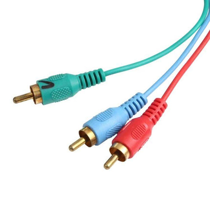 1.5 Meter VGA to 3RCA RGB Cable for PC to TV Connection showing red blue green RCA connectors for VGA to TV video