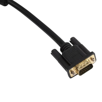 1.5 Meter VGA to 3RCA RGB Cable for PC to TV Connection - 15-pin VGA to 3RCA cable, gold-plated connector for PC to TV/projector display