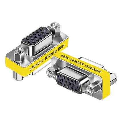 Standard VGA Female to Female Adapter for Video Devices and Monitors - compact VGA female-to-female connector for extending monitor and video device cables