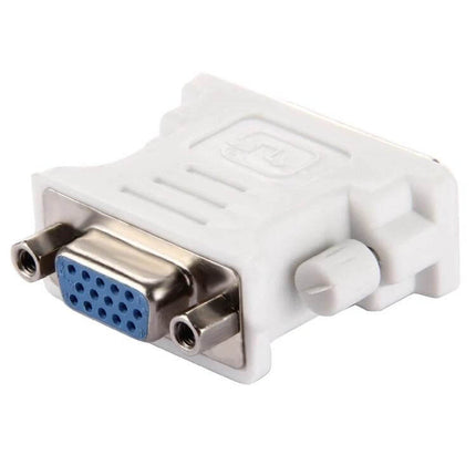 DVI to VGA Adapter for Dual Monitor and Projector Connections white DVI-to-VGA converter for dual display setups