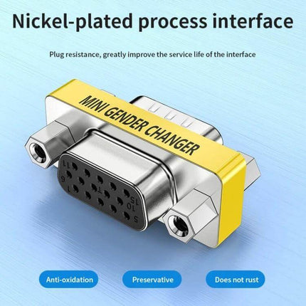 VGA Male to Female Adapter for Extending Monitor Cables nickel-plated DB15 gender changer to join two VGA cables for stable display