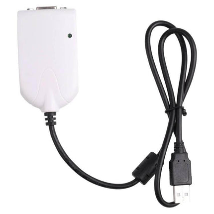 External USB to VGA Adapter for Adding a Second Monitor – white USB-to-VGA cable adapter for laptop/desktop dual display