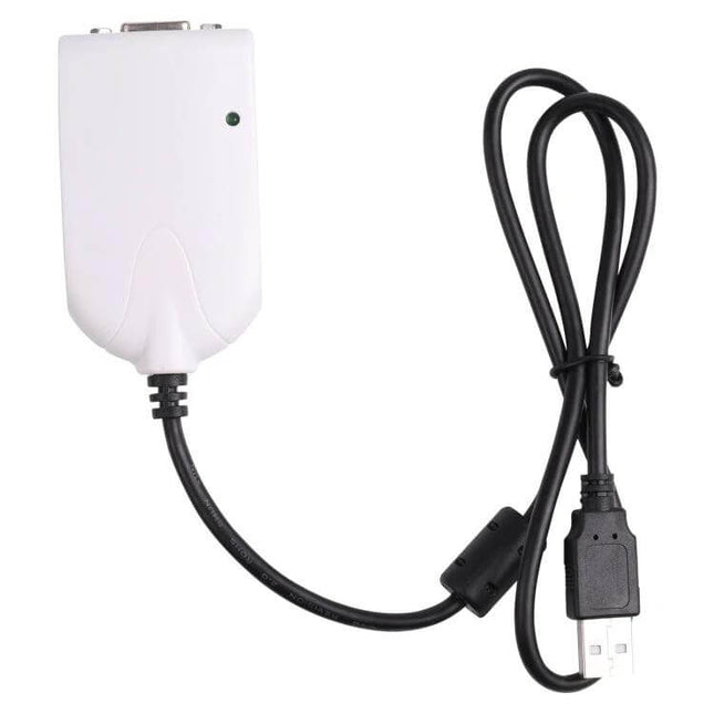 External USB to VGA Adapter for Adding a Second Monitor – white USB-to-VGA cable adapter for laptop/desktop dual display