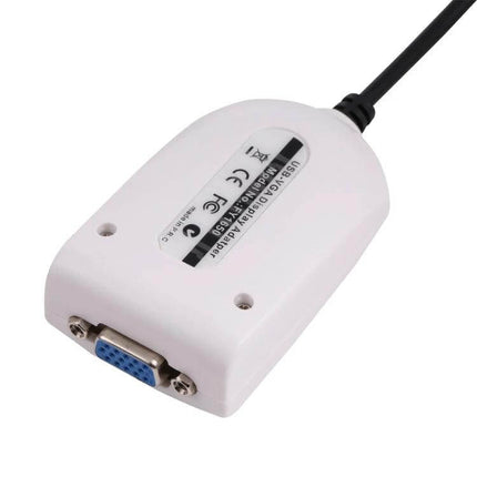 External USB to VGA Adapter for Adding a Second Monitor - white USB-to-VGA dongle for laptop/desktop dual display setup