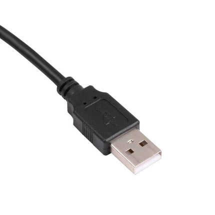 External USB to VGA Adapter for Adding a Second Monitor - black USB connector cable close-up, laptop accessory for dual display setup
