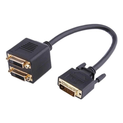 30cm DVI Cable Adapter: Male to Dual Female for Video Connections - 24+1 pin DVI male to dual DVI female splitter cable for mirroring displays