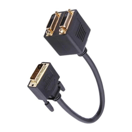 30cm DVI Cable Adapter: Male to Dual Female for Video Connections - 24+1 pin DVI male to two DVI female splitter cable for mirroring displays