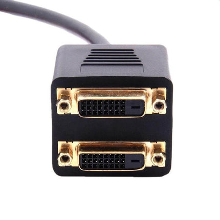 30cm DVI Cable Adapter: Male to Dual Female for Video Connections - 24+1 pin male to dual DVI female splitter cable for mirroring displays