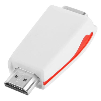 HDMI to VGA Adapter for Connecting Devices to VGA Monitors - white compact converter for laptops, consoles, projectors