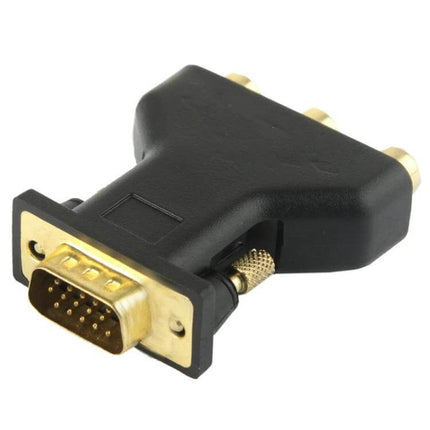 VGA 15-Pin Male to 3 RCA Female Adapter for Video Connections black gold-plated connector for VGA to RCA video linking