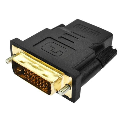 Adapter for Connecting DVI-D Devices to HDMI Monitors and TVs - black DVI-D to HDMI adapter with gold contacts