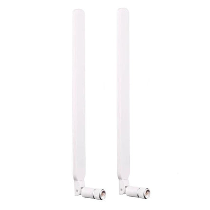 5dBi Gain Antenna for 4G LTE Routers with SMA Male Connector - pair of white external antennas for improved rural signal reception