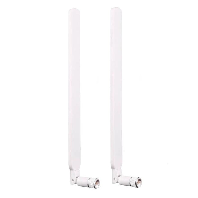 5dBi Gain Antenna for 4G LTE Routers with SMA Male Connector - pair of white external antennas for improved rural signal reception