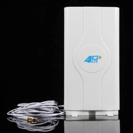 Indoor 4G LTE MIMO Antenna for Enhanced Signal Strength - white indoor MIMO antenna with coax cables for better reception