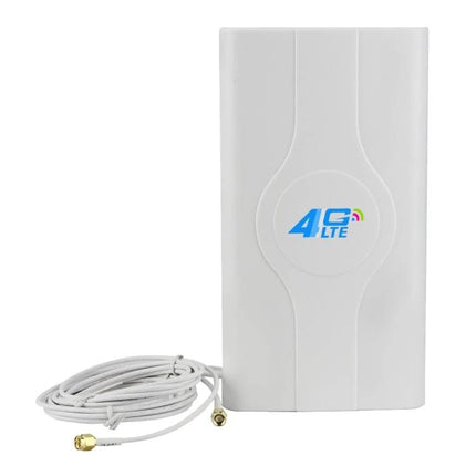 Indoor 4G LTE MIMO Antenna for Better Signal Reception - white panel indoor antenna with coax cables and SMA connectors