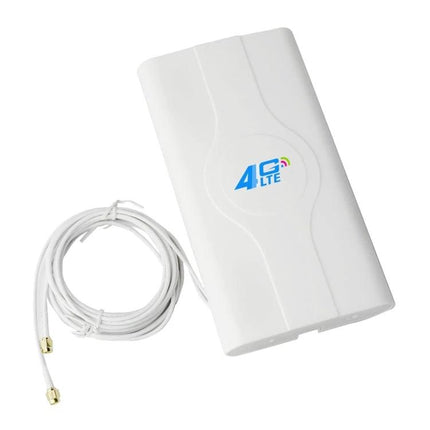 Indoor 4G LTE MIMO Antenna for Better Signal Reception - white indoor MIMO antenna with 2 coax cables for improved 4G LTE signal