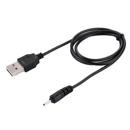 USB Cable for Charging Daily Devices on the Go - black USB Type A to 2.0mm DC barrel charging cable for travel and desk use