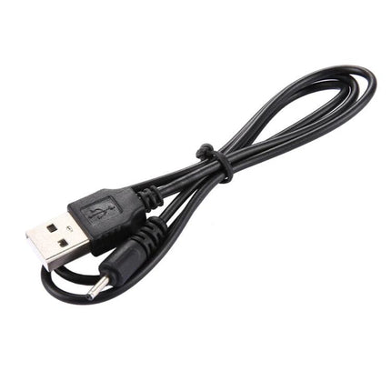 USB Cable for Charging Daily Devices on the Go black USB-A to 2.0mm DC barrel cable for travel and desk charging