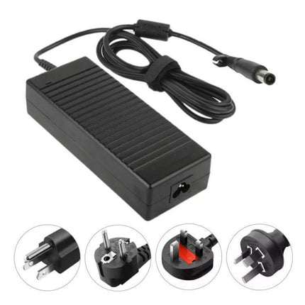 HP AC Power Adapter for Charging HP COMPAQ Notebooks - black universal laptop charger with multiple international plug options