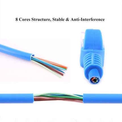 Blue 30-Meter Cat5e Network Cable for Home Networking Use - blue Cat5e cable with 8-core 24AWG stranded copper wires and RJ45 boot