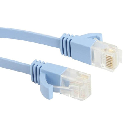 Flat Ethernet Cable in Baby Blue, 10 Meters Long for Network Connections – slim flat RJ45 cable for home office routing