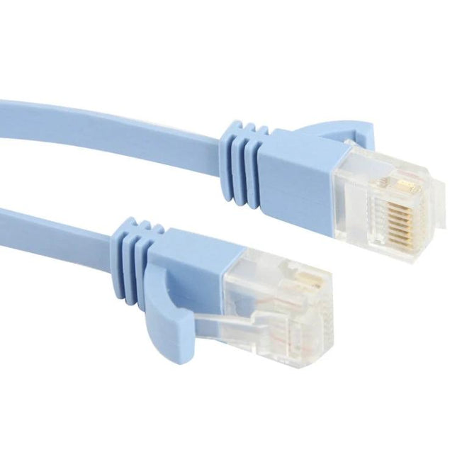 5 Meter Flat Ethernet Cable in Baby Blue for Home Networks – CAT6 flat RJ45 cable connecting router and computer