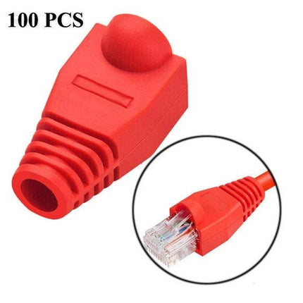 Snag-Free Boots for Ethernet Cables, Black 100-Pack - red silicone RJ45 snag-proof protective boots for Ethernet connectors
