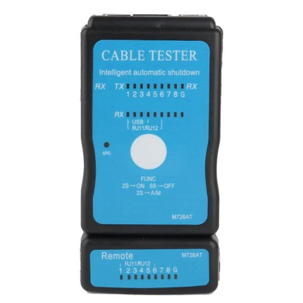 Multifunction Cable Tester for USB, RJ45, and RJ11 Connections handheld tester with LED indicators for network and USB cable diagnostics