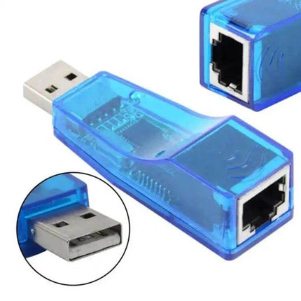 USB to RJ45 Ethernet Adapter for Reliable Network Connections - compact blue USB-to-RJ45 converter for stable wired internet