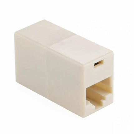 RJ45 Female to Female Coupler for Extending LAN Cables - beige inline adapter to join two Ethernet cables for quick network extension