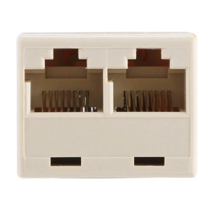 RJ45 1x2 Ethernet Splitter for Sharing Network Connections - white inline RJ45 splitter adapter for sharing one Ethernet port between two devices