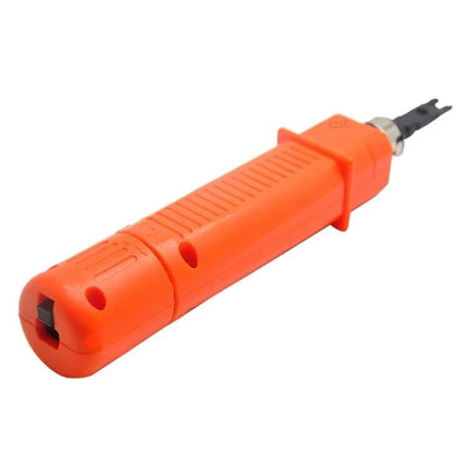 Ergonomic Impact Punch Down Tool for Wire Seating and Cutting - orange compact impact punchdown tool with wire seating blade