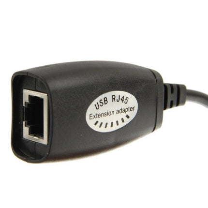 USB Extender Cable for 50 Meters via Cat5e RJ45 Port black USB-RJ45 extension adapter for cameras printers keyboards up to 150ft reliable connection
