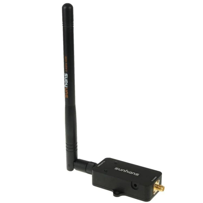 Sunhans 2.4GHz WiFi Signal Booster for Home Networks — compact black booster with adjustable antenna for extended indoor coverage