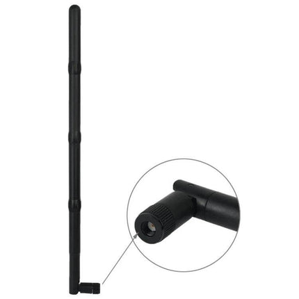 High-Gain Wireless Network Antenna for Signal Enhancement black omni-directional antenna with angled SMA connector for improved home WiFi coverage