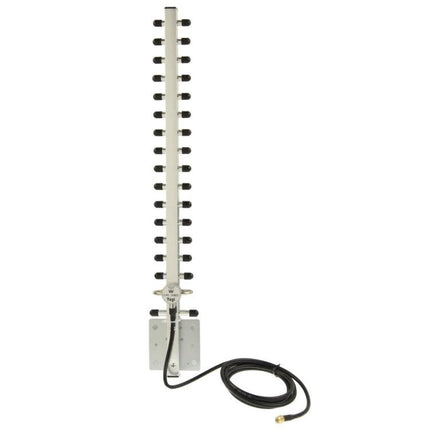 Directional Yagi Antenna for Wireless Network Signal Enhancement - vertical multi-element outdoor antenna with coax cable and mounting bracket