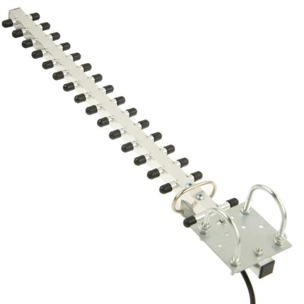 Directional Yagi Antenna for Wireless Network Signal Enhancement - long metal directional antenna with mounting bracket and coax cable