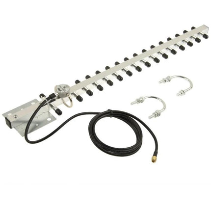 Directional Yagi Antenna for Wireless Network Signal Enhancement exterior mount with coax cable and U-bolts for improved directional connectivity