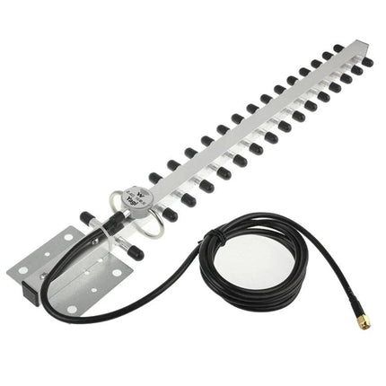 Directional Yagi Antenna for Wireless Network Signal Enhancement - outdoor directional Yagi antenna with mounting bracket and coax cable for improved range