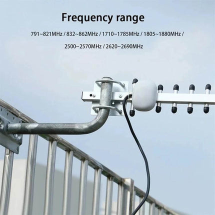 Directional Yagi Antenna for 4G LTE Signal Reception and Use mounted on railing boosting LTE frequencies for rural connectivity